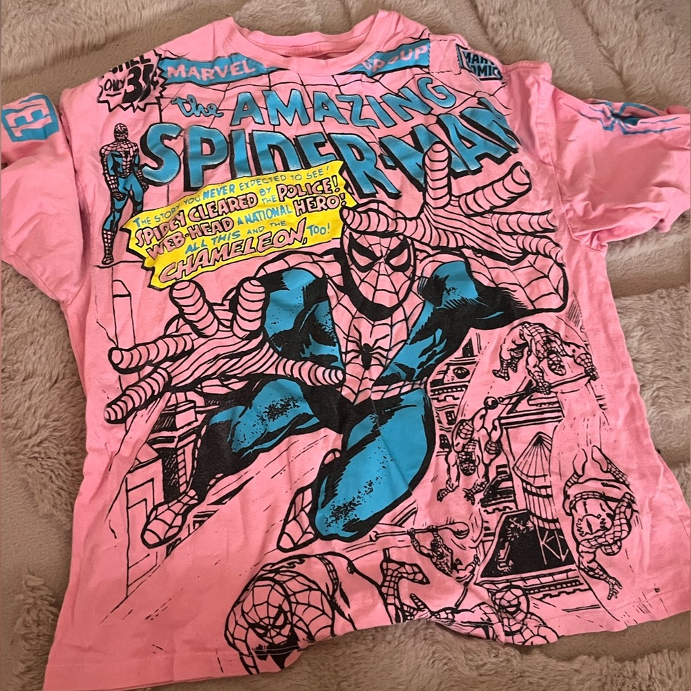 Marvel Amazing Spider-Man Pink and Blue Tee